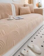 PACK DE 5 FUNDAS PARA SOFA CON DISEÑO J1 BEIGE - Imagen 2