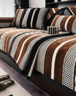 PACK DE 5 FUNDAS PARA SOFA CON DISEÑO R2 CAFÉ - Imagen 2