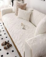 PACK DE 5 FUNDAS PARA SOFA CON DISEÑO H2 BLANCO - Imagen 2