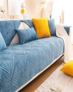 PACK DE 5 FUNDAS PARA SOFA CON DISEÑO G4 CELESTE