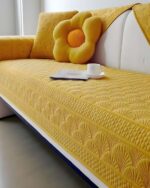 PACK DE 5 FUNDAS PARA SOFA CON DISEÑO F4 AMARILLO