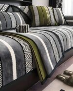 PACK DE 5 FUNDAS PARA SOFA CON DISEÑO R1 GRIS - Imagen 2