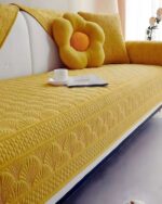 PACK DE 5 FUNDAS PARA SOFA CON DISEÑO F4 AMARILLO - Imagen 2