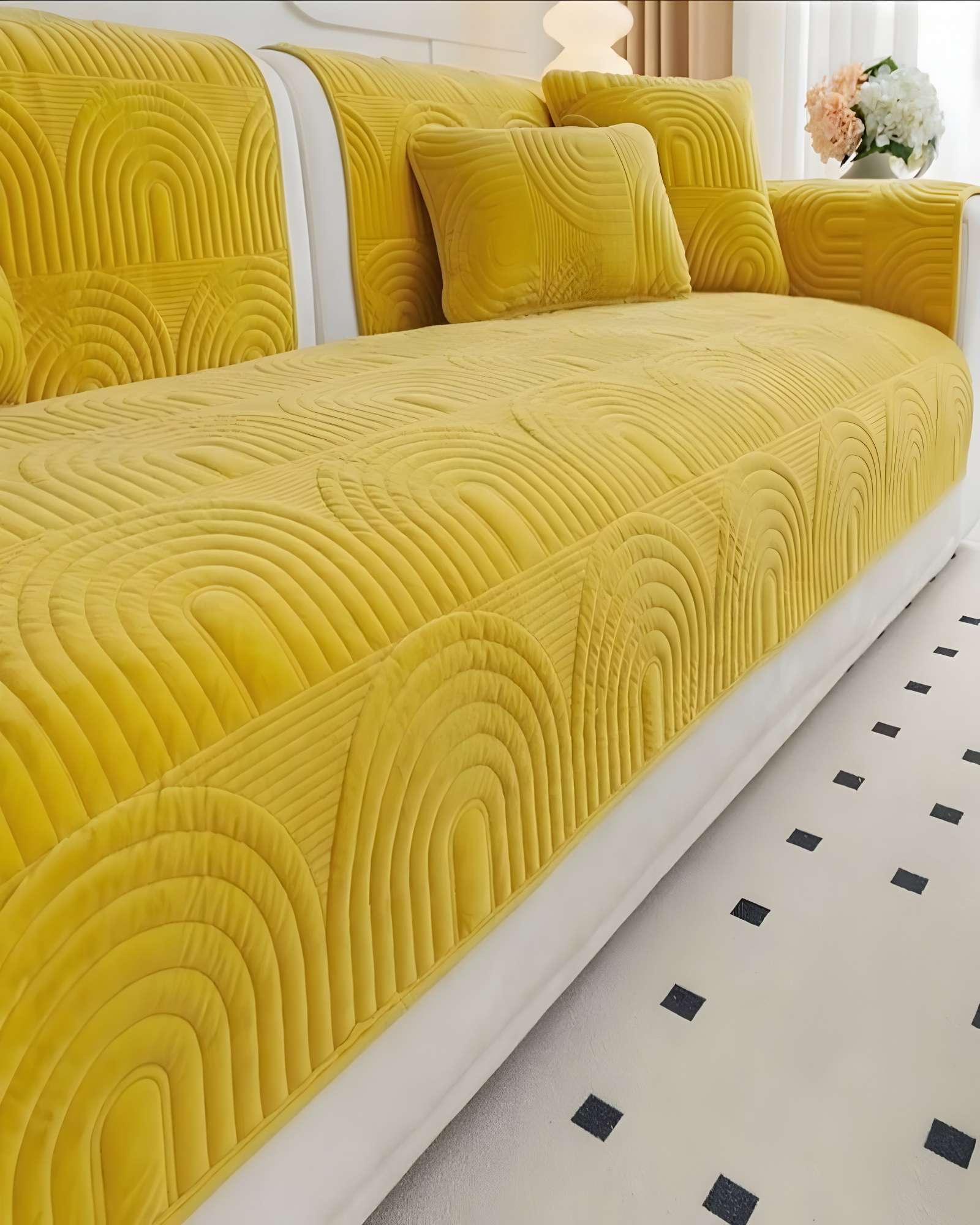 poFQ9Q.jpg PACK DE 5 FUNDAS PARA SOFA CON DISEÑO J6 AMARILLO - Imagen 1